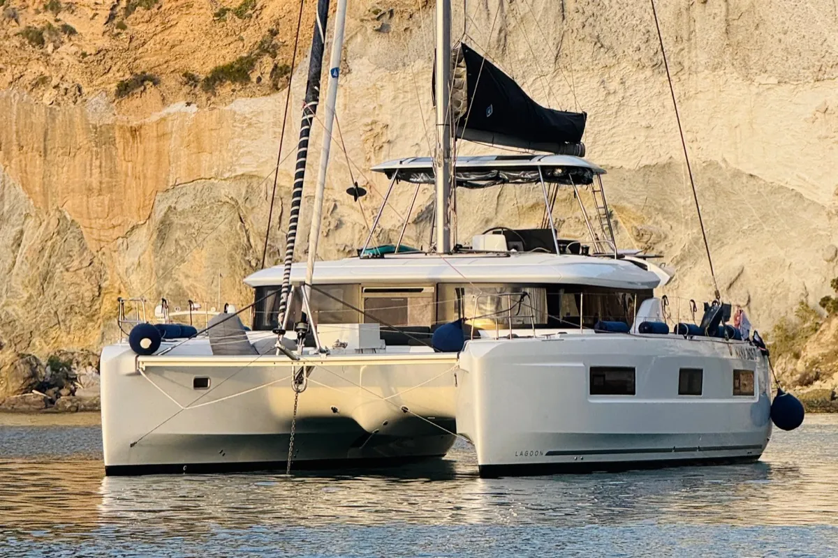 Deep Blue, a Lagoon Lagoon 46 catamaran at Olbia, Italy