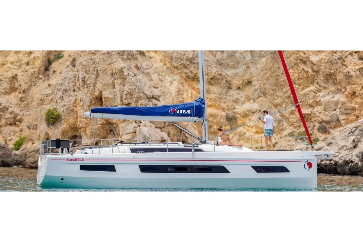 Exterior view of Sunsail 41.3 Premium, a Dufour 41 sailboat at Road Town, British Virgin Islands