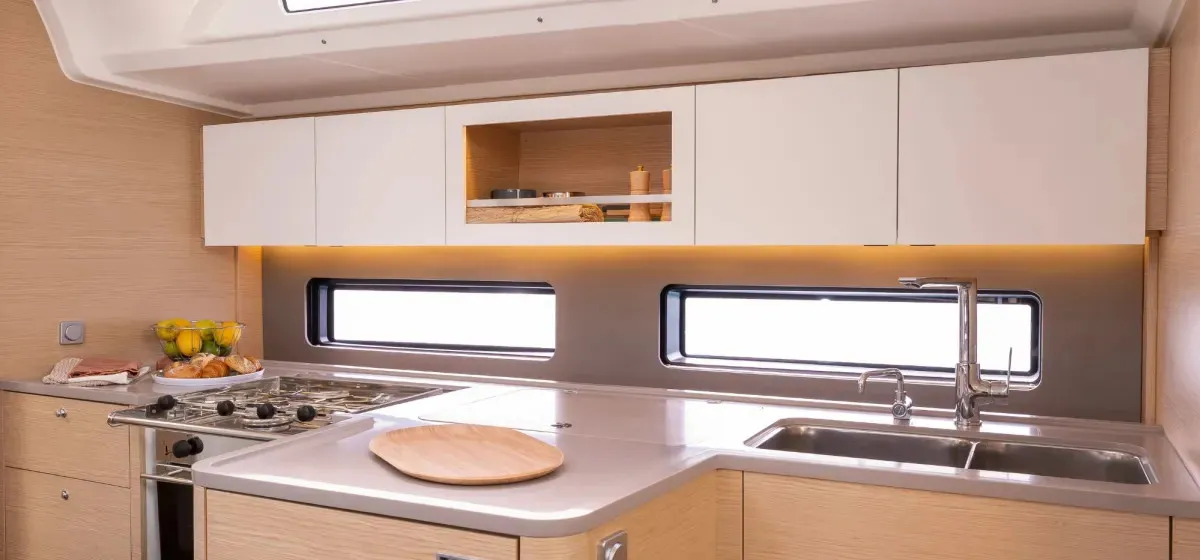Galley of Sunsail 41.3 Premium, a Dufour 41 sailboat at Road Town, British Virgin Islands