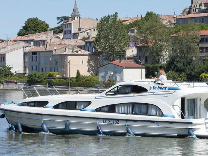 Exterior view of Elegance, a Cygnet Elegance motorboat at Hessel, United States