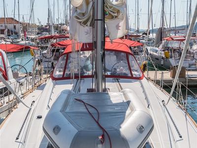 Deck of Zoa, a Beneteau Oceanis 45 sailboat at Split, Croatia