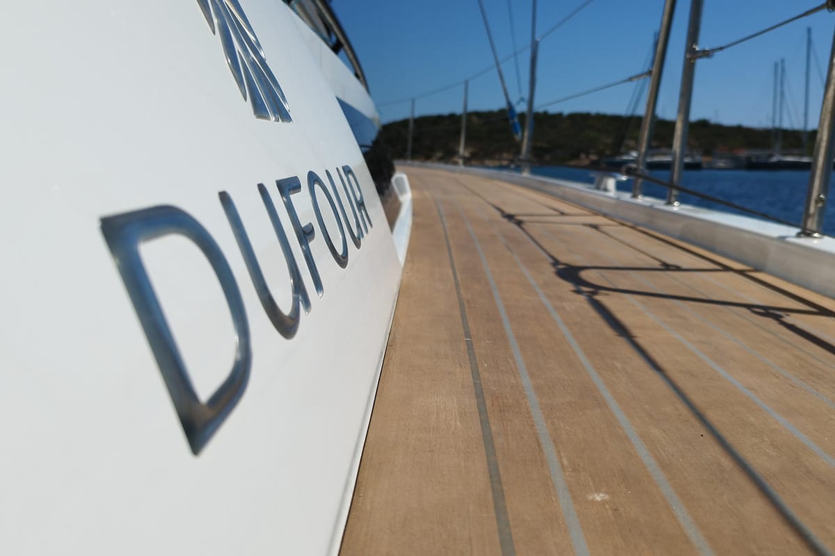 Weasley, a Dufour 470 sailboat at Olbia, Italy
