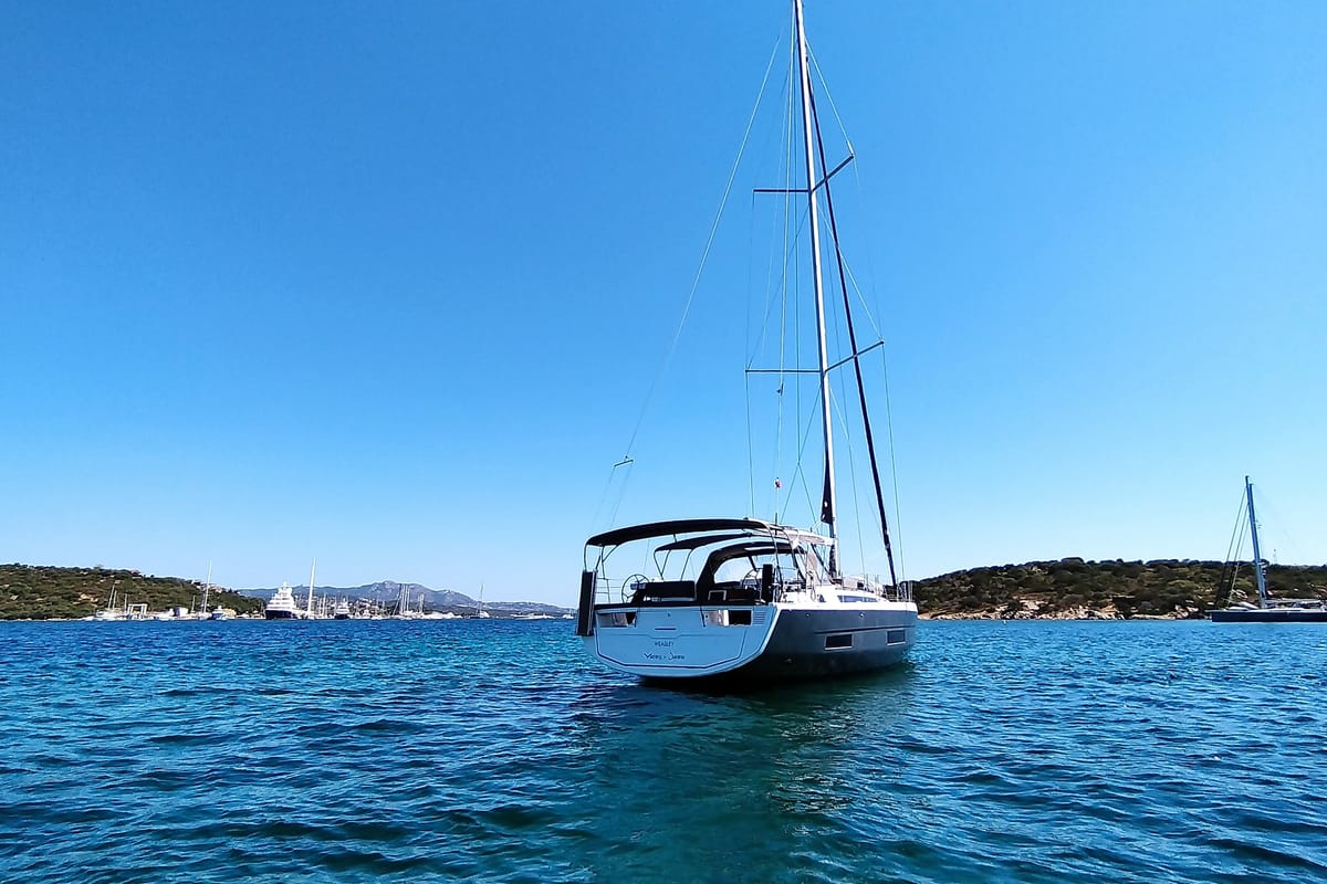 Weasley, a Dufour 470 sailboat at Olbia, Italy