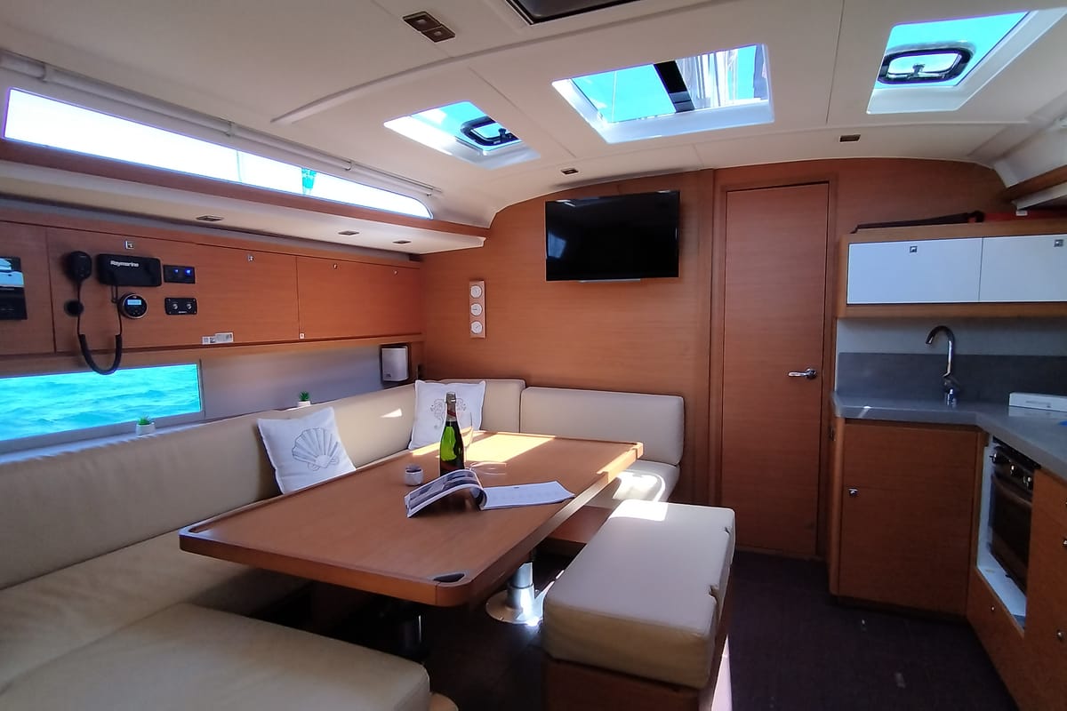 Weasley, a Dufour 470 sailboat at Olbia, Italy