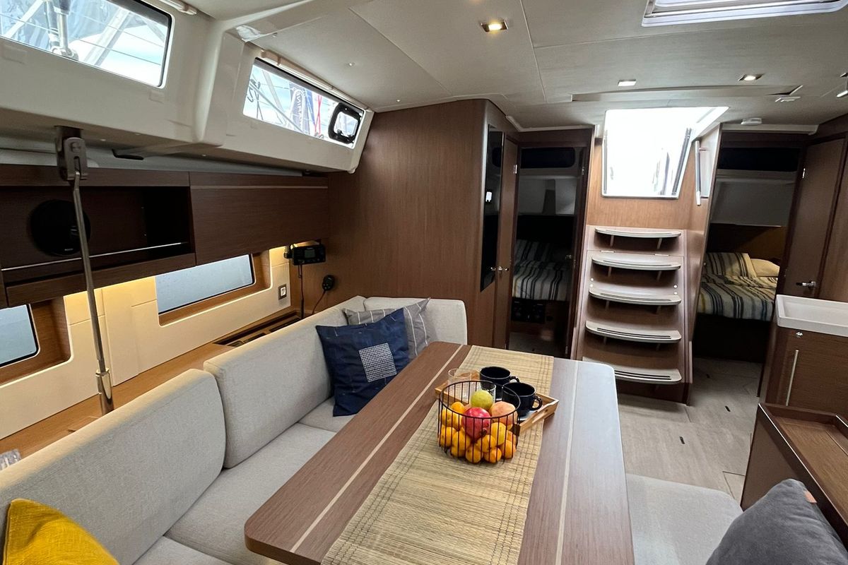 Salon of Summer Spirit, a Beneteau Oceanis 46.1 sailboat at Općina Medulin, Croatia
