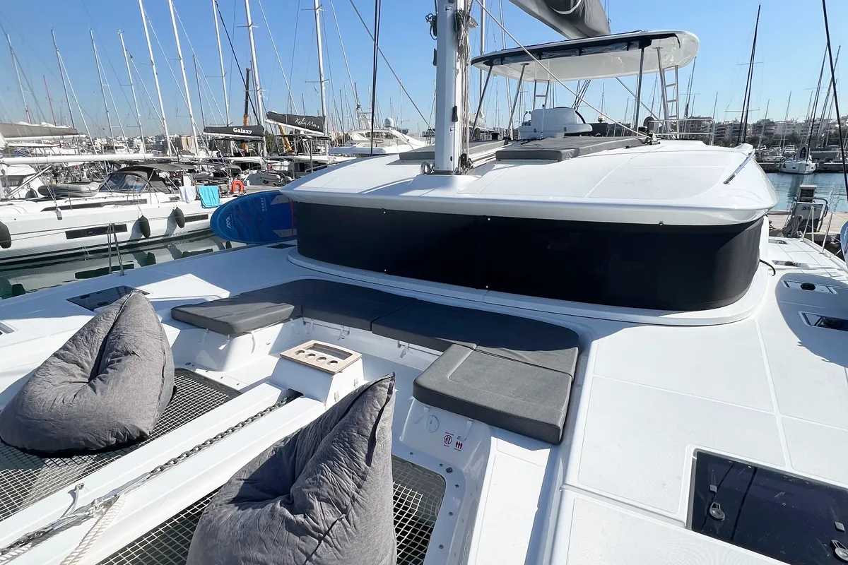 Deck of Spring, a Lagoon 51 catamaran at Athens, Greece