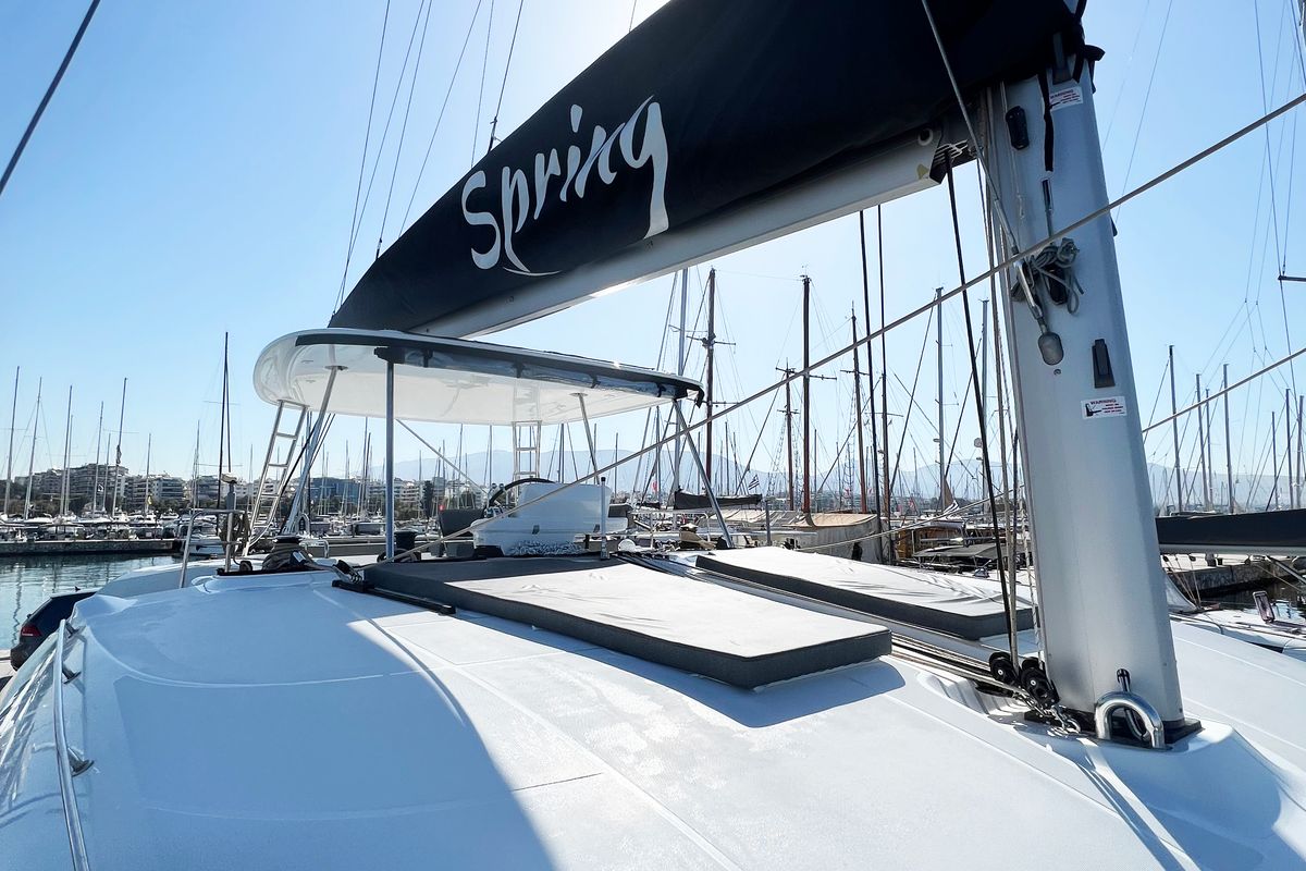 Deck of Spring, a Lagoon 51 catamaran at Athens, Greece