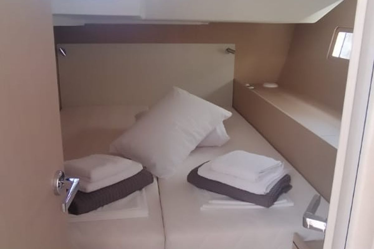 Cabin on Escape, a Beneteau Oceanis 51.1 sailboat at Athens, Greece