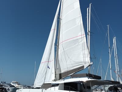 Eros, a Fountaine Pajot Tanna 47 catamaran at Athens, Greece