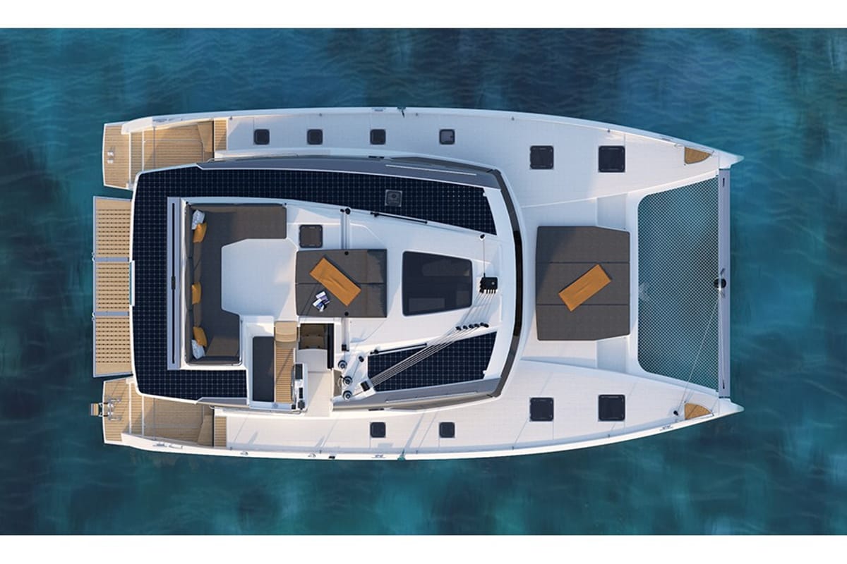 Eros, a Fountaine Pajot Tanna 47 catamaran at Athens, Greece