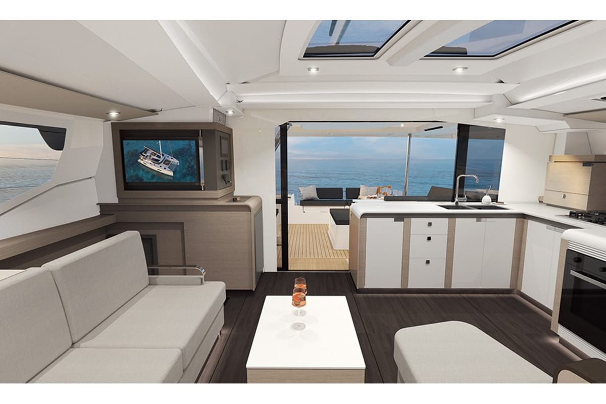 Eros, a Fountaine Pajot Tanna 47 catamaran at Athens, Greece
