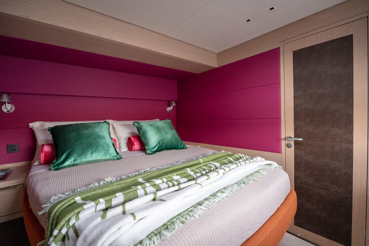 Cabin on Sailuxe - Gloria, a Lagoon Sixty 5 catamaran at Castellammare del Golfo, Italy