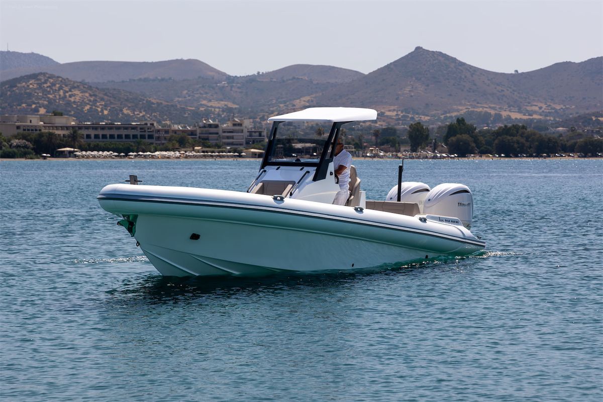Exterior view of NABOO, a Gulet Rock Marine 36 motorboat at Alyki, Greece