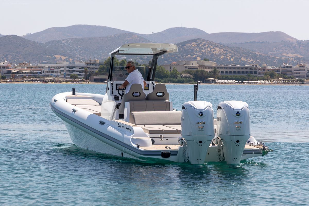 NABOO, a Gulet Rock Marine 36 motorboat at Alyki, Greece