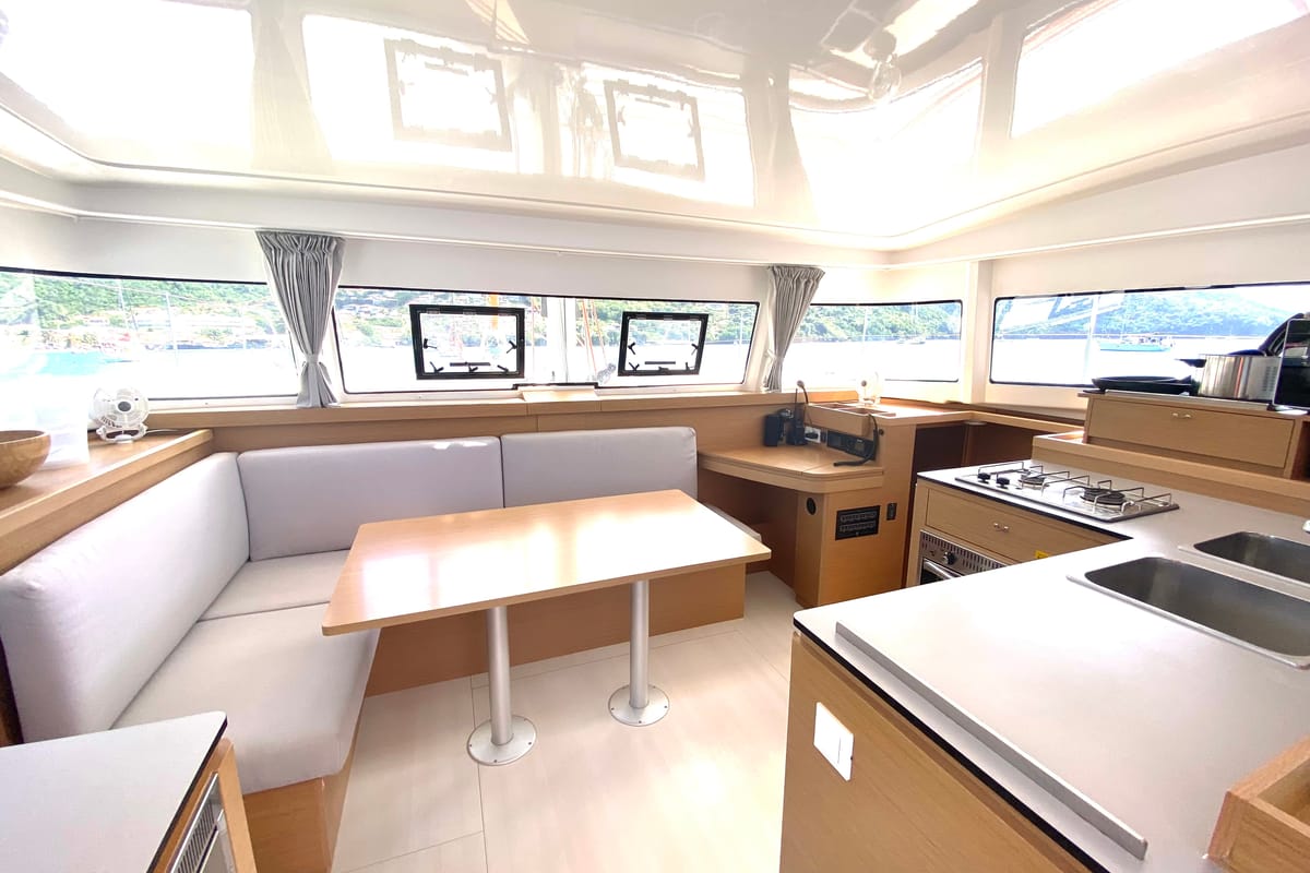 Salon of ONE Denia CREWED, a Excess 11 catamaran at Dénia, Spain