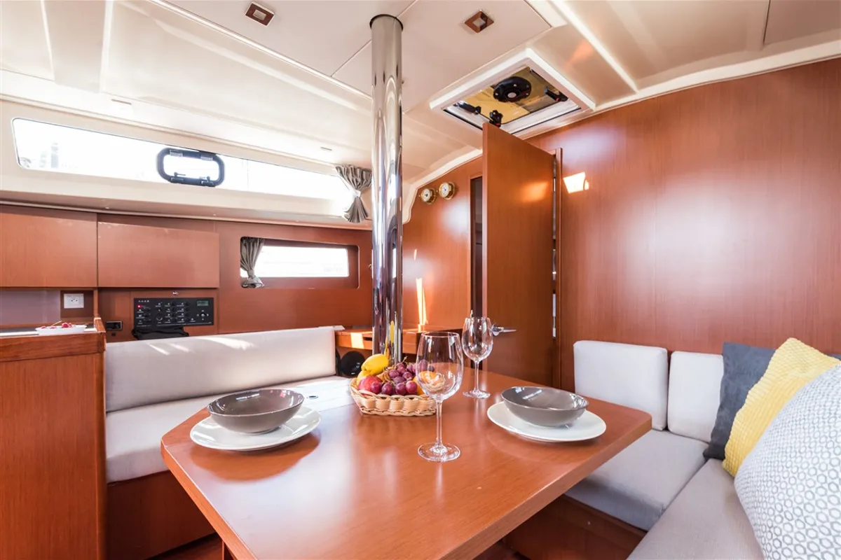 Salon of Sparkling, a Beneteau Oceanis 41.1 sailboat at Split, Croatia