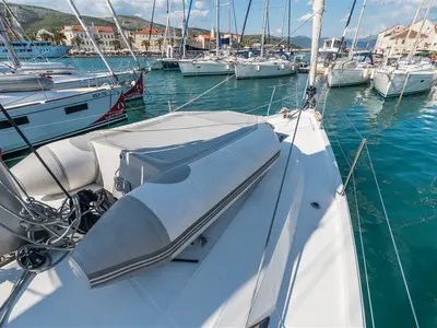 Deck of Sparkling, a Beneteau Oceanis 41.1 sailboat at Split, Croatia