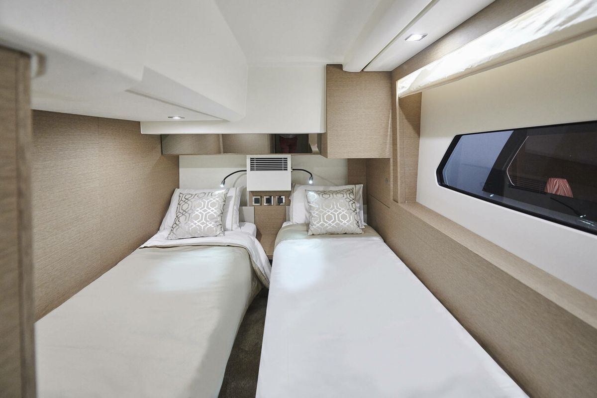 Cabin on Prestige 460, a Jeanneau Prestige 460 Fly yacht at Grad Pula, Croatia