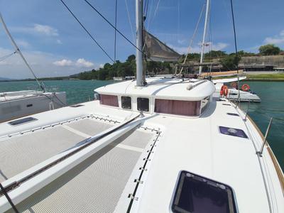 Deck of ToyBoy, a Lagoon 400 S2 catamaran at Mai Khao, Thailand