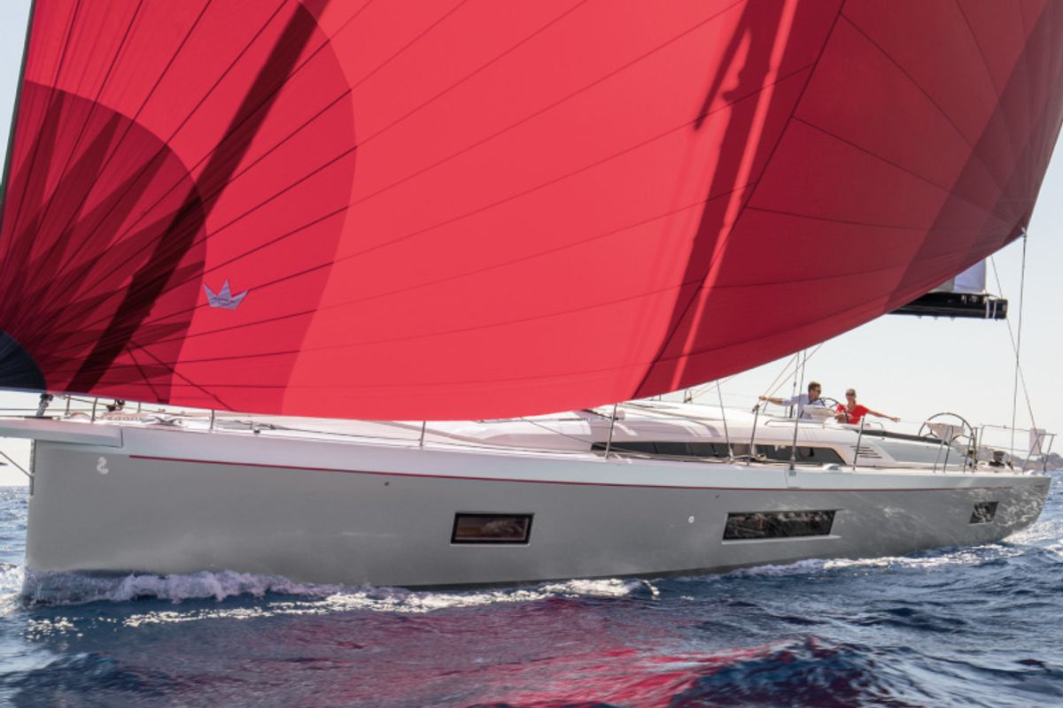 Exterior view of Mythodea, a Beneteau Oceanis 51.1 sailboat at Athens, Greece