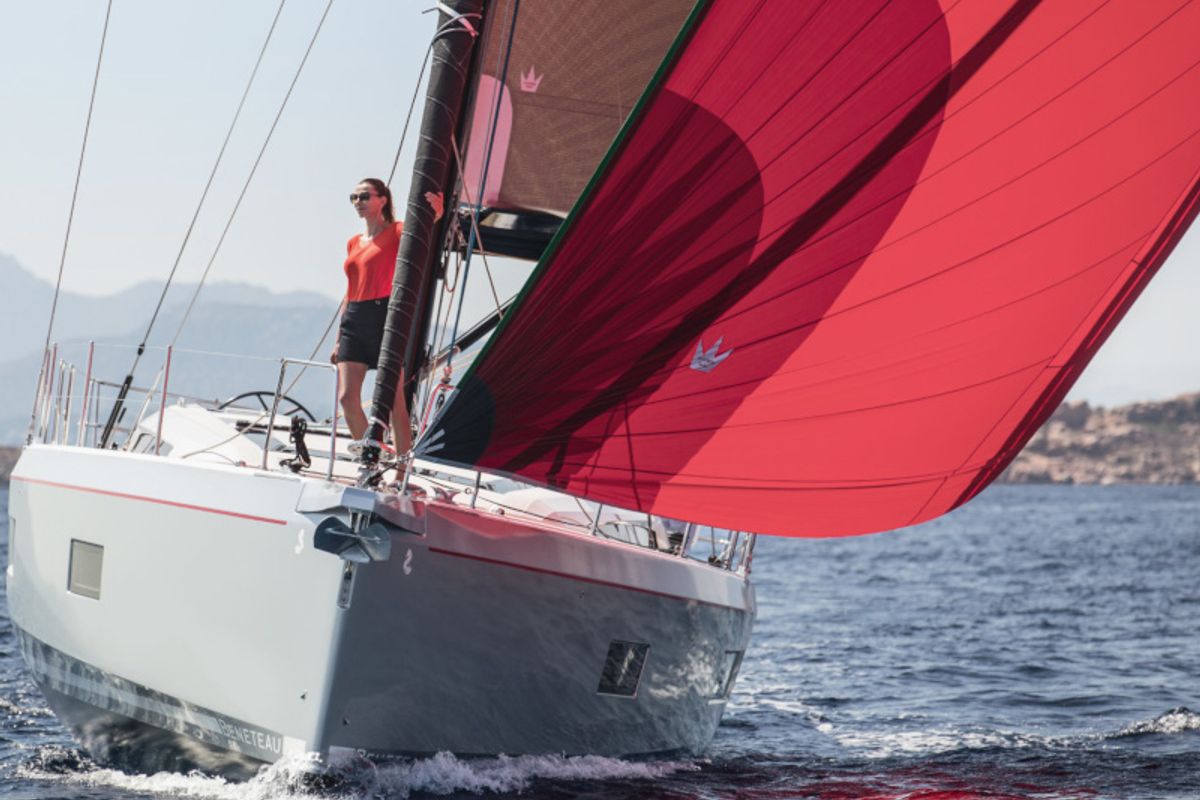 Exterior view of Mythodea, a Beneteau Oceanis 51.1 sailboat at Athens, Greece