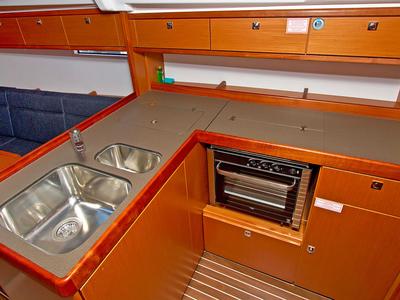 Galley of Evala, a Bavaria Cruiser 37 sailboat at Split, Croatia