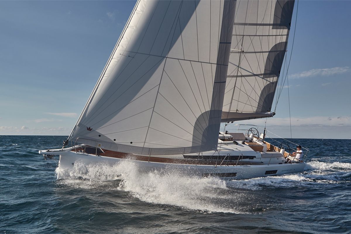Exterior view of Celtic Breeze, a Jeanneau Sun Odyssey 440 sailboat at Marmaris, Turkey