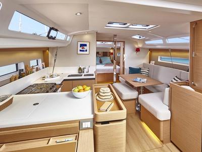 Galley of ŠINKI, a Jeanneau Sun Odyssey 440 sailboat at Općina Sukošan, Croatia