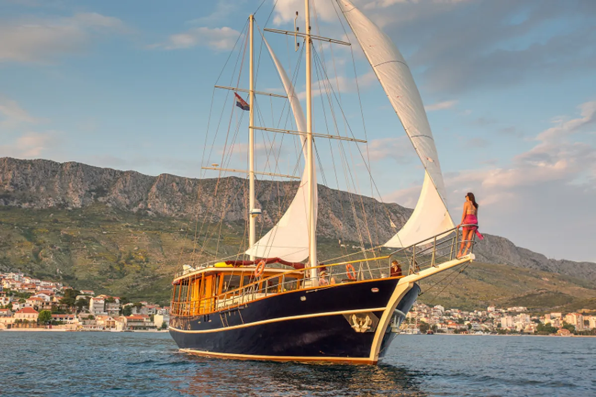 Exterior view of Altair, a Gulet Gulet gulet at Split, Croatia
