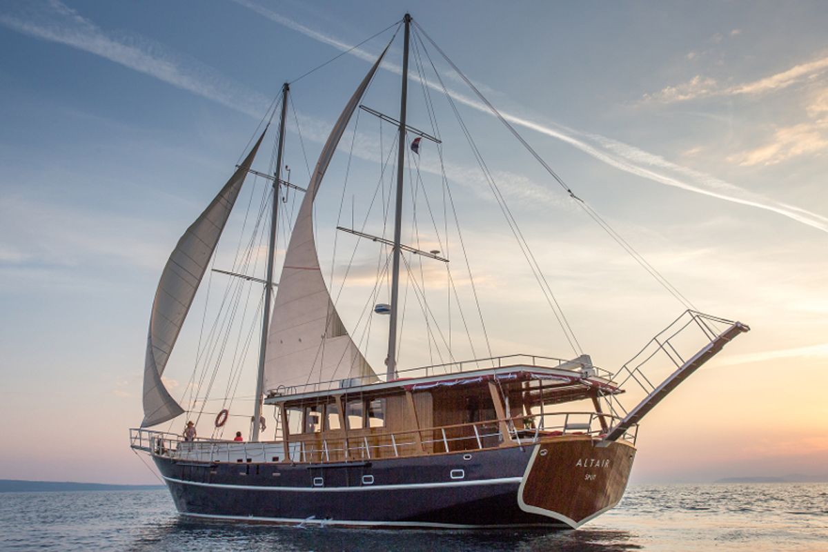 Exterior view of Altair, a Gulet Gulet gulet at Split, Croatia