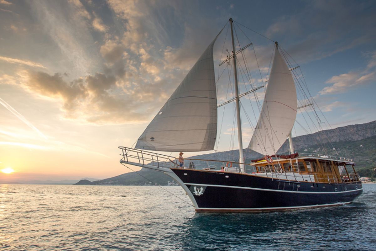 Exterior view of Altair, a Gulet Gulet gulet at Split, Croatia