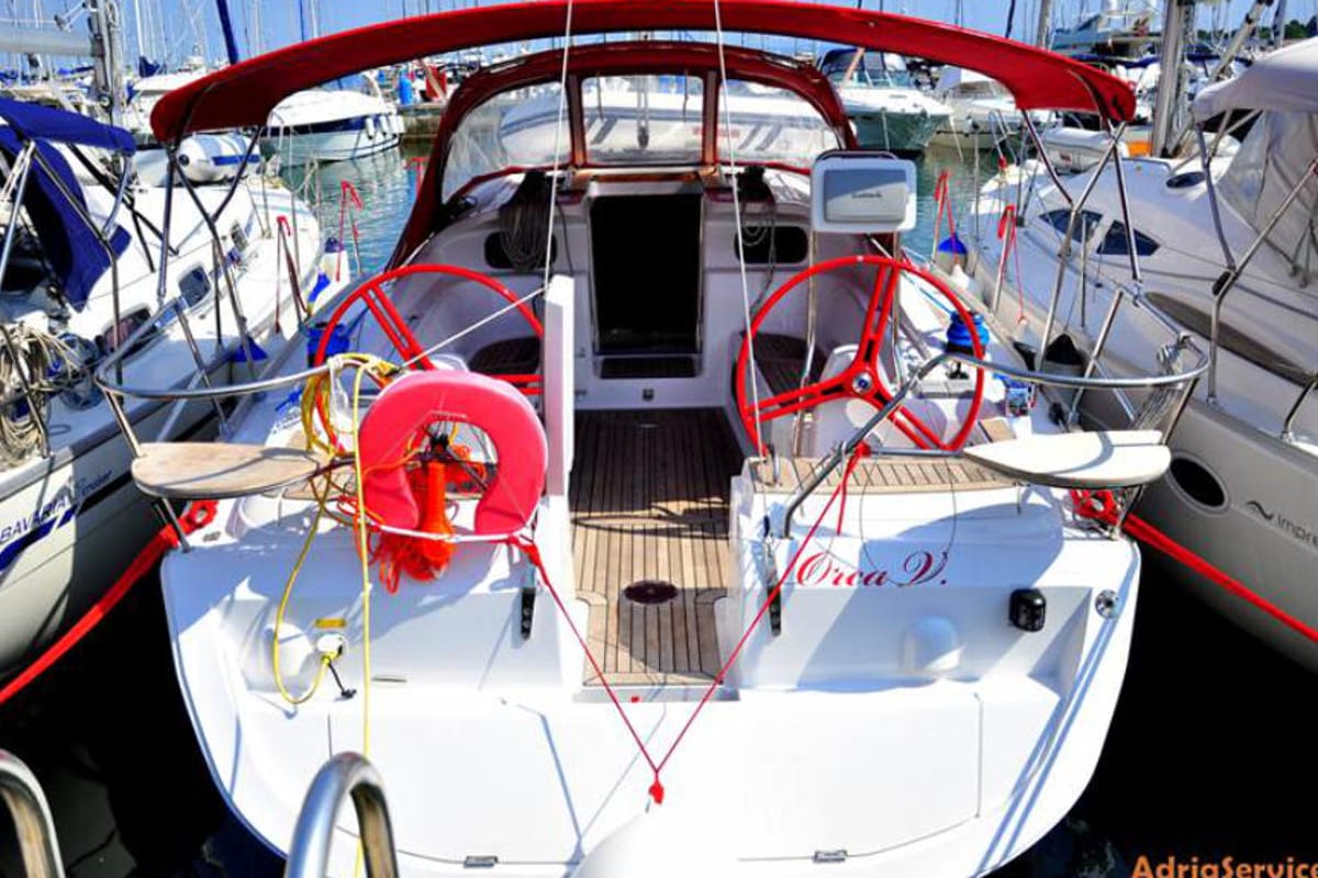 Cockpit of Orca V., a Elan Impression 394 sailboat at Izola / Isola, Slovenia