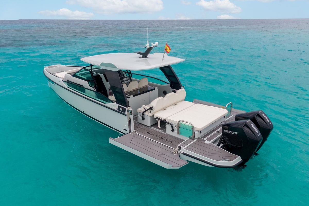 Dry Martini, a Saxdor Yachts Saxdor 320 GTO motorboat at Ibiza, Spain