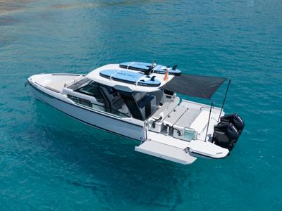 Dry Martini, a Saxdor Yachts Saxdor 320 GTO motorboat at Ibiza, Spain