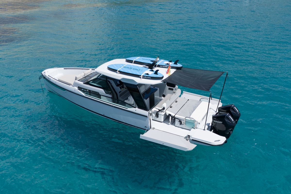 Dry Martini, a Saxdor Yachts Saxdor 320 GTO motorboat at Ibiza, Spain