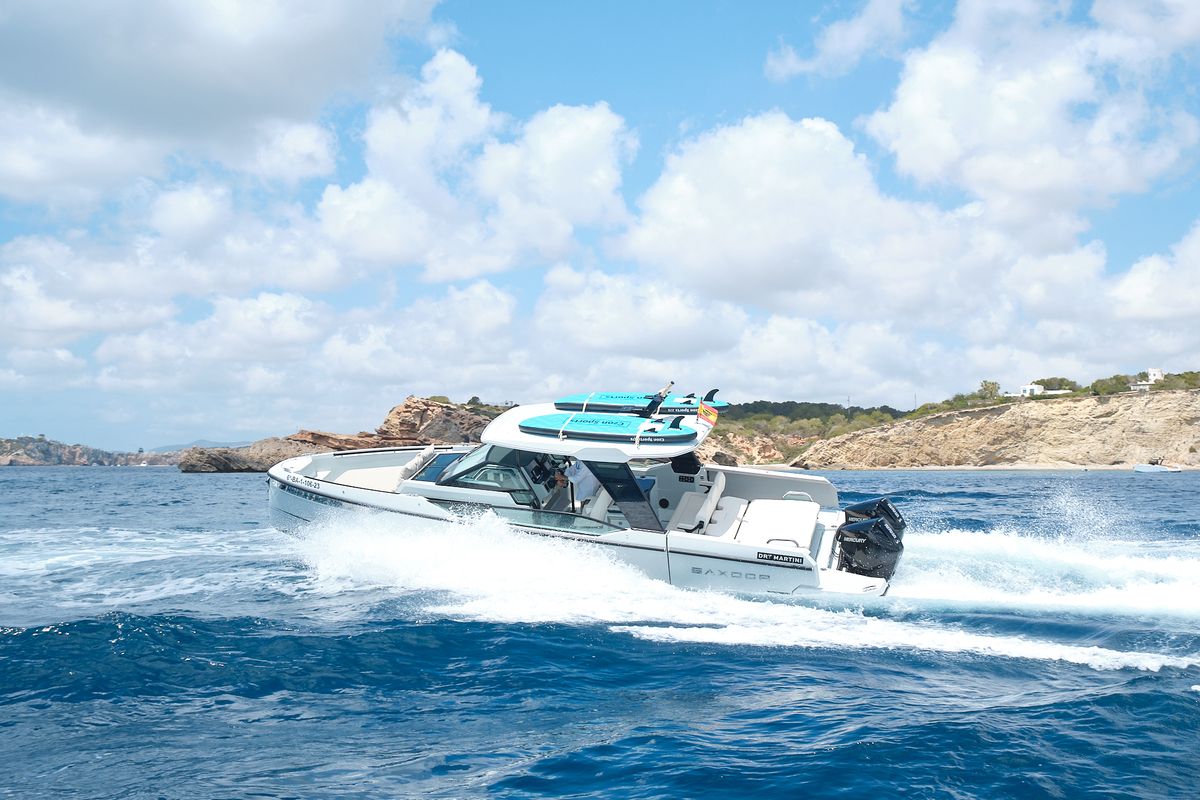 Dry Martini, a Saxdor Yachts Saxdor 320 GTO motorboat at Ibiza, Spain