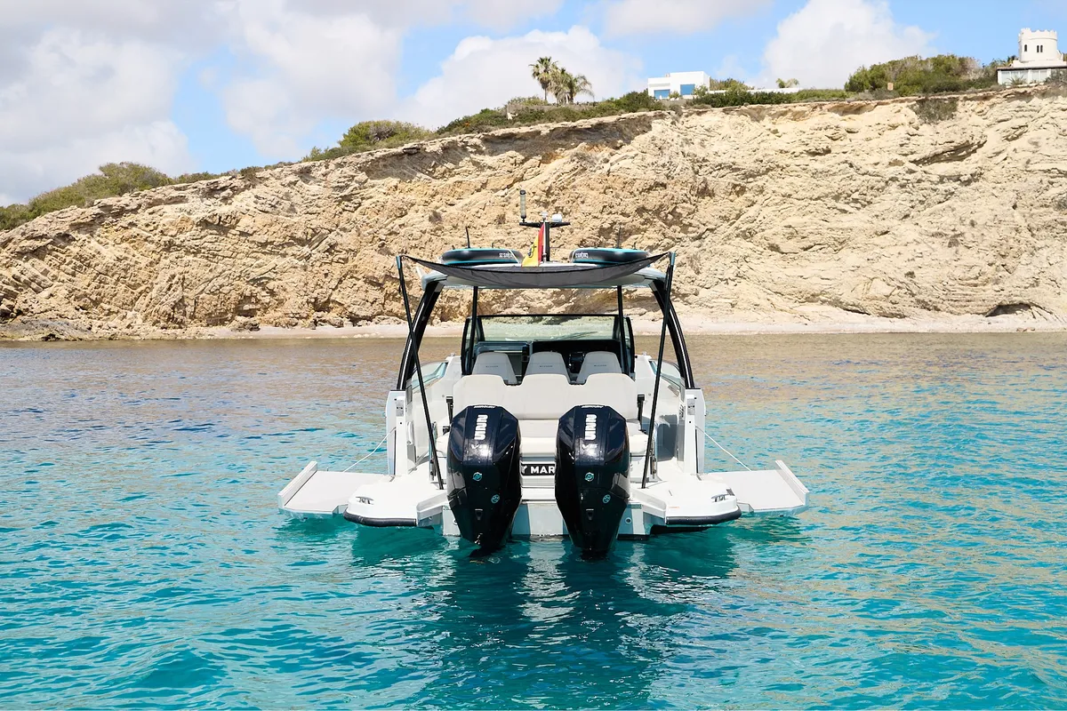 Dry Martini, a Saxdor Yachts Saxdor 320 GTO motorboat at Ibiza, Spain