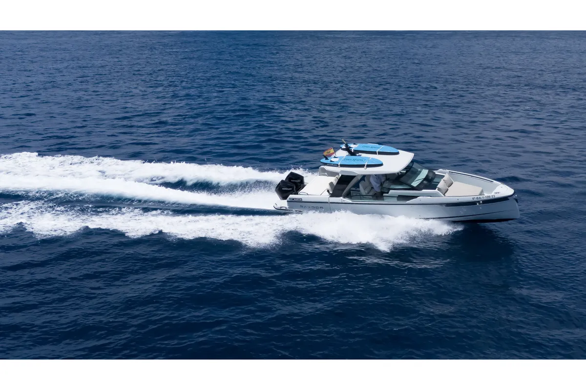 Dry Martini, a Saxdor Yachts Saxdor 320 GTO motorboat at Ibiza, Spain