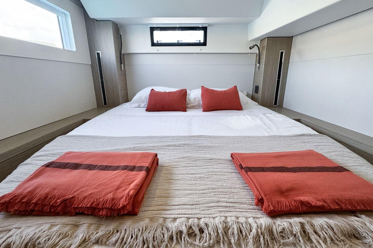 Cabin on Yoff, a Lagoon 46 catamaran at Ajaccio, France