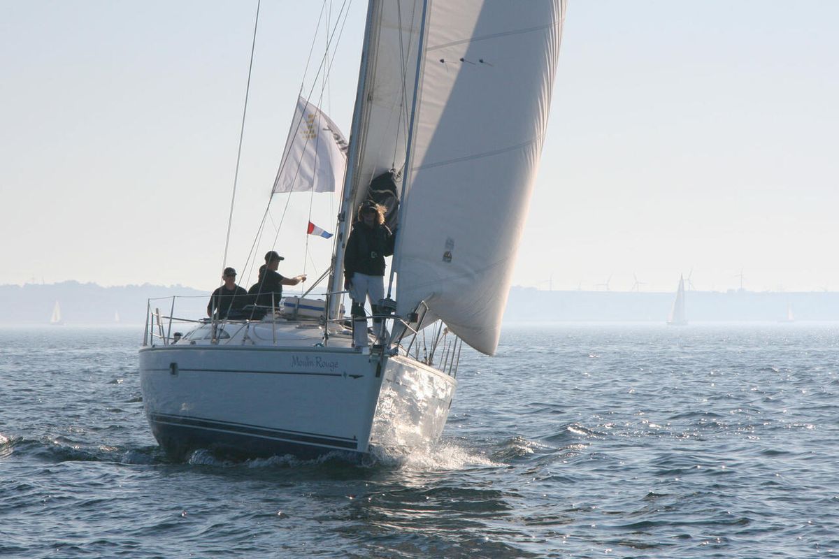 Exterior view of Moulin Rouge, a Jeanneau Sun Odyssey 40 sailboat at Barth, Germany