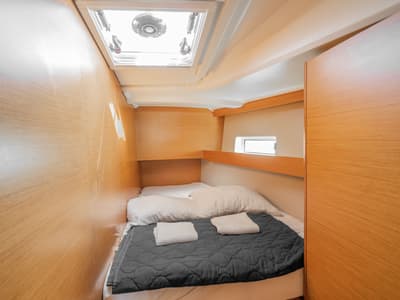Cabin on Sea Safari, a Jeanneau Sun Odyssey 490 sailboat at Municipal Unit of Ellomenos, Greece