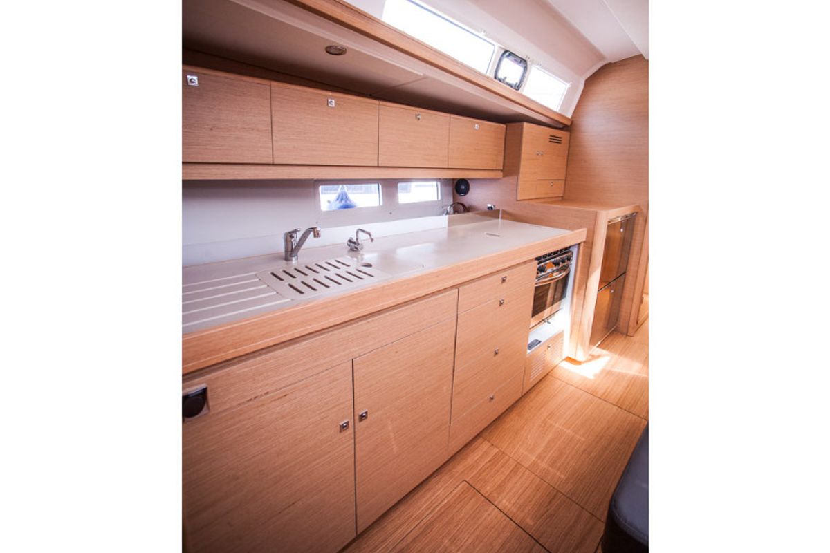 Galley of Lisabet, a Dufour 460 Grand Large sailboat at Primošten, Croatia