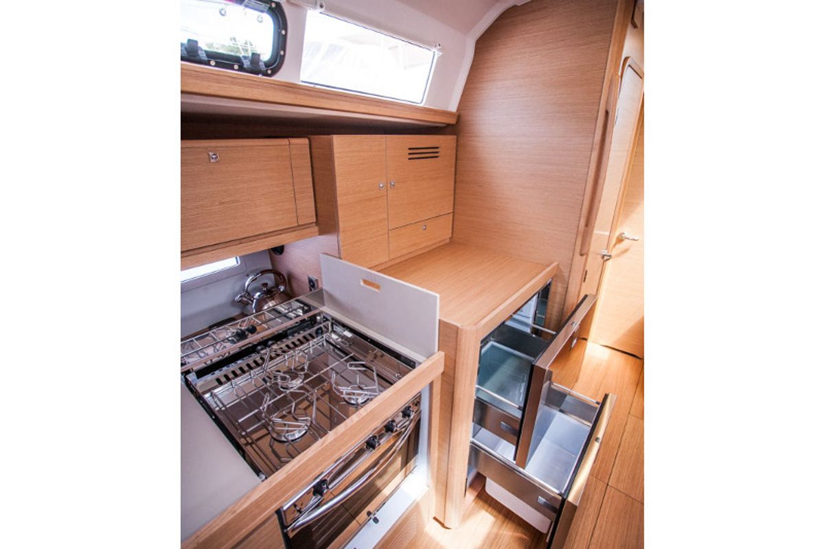 Galley of Lisabet, a Dufour 460 Grand Large sailboat at Primošten, Croatia