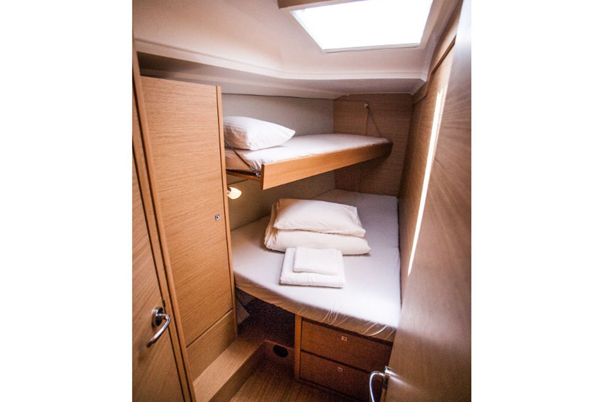 Cabin on Lisabet, a Dufour 460 Grand Large sailboat at Primošten, Croatia