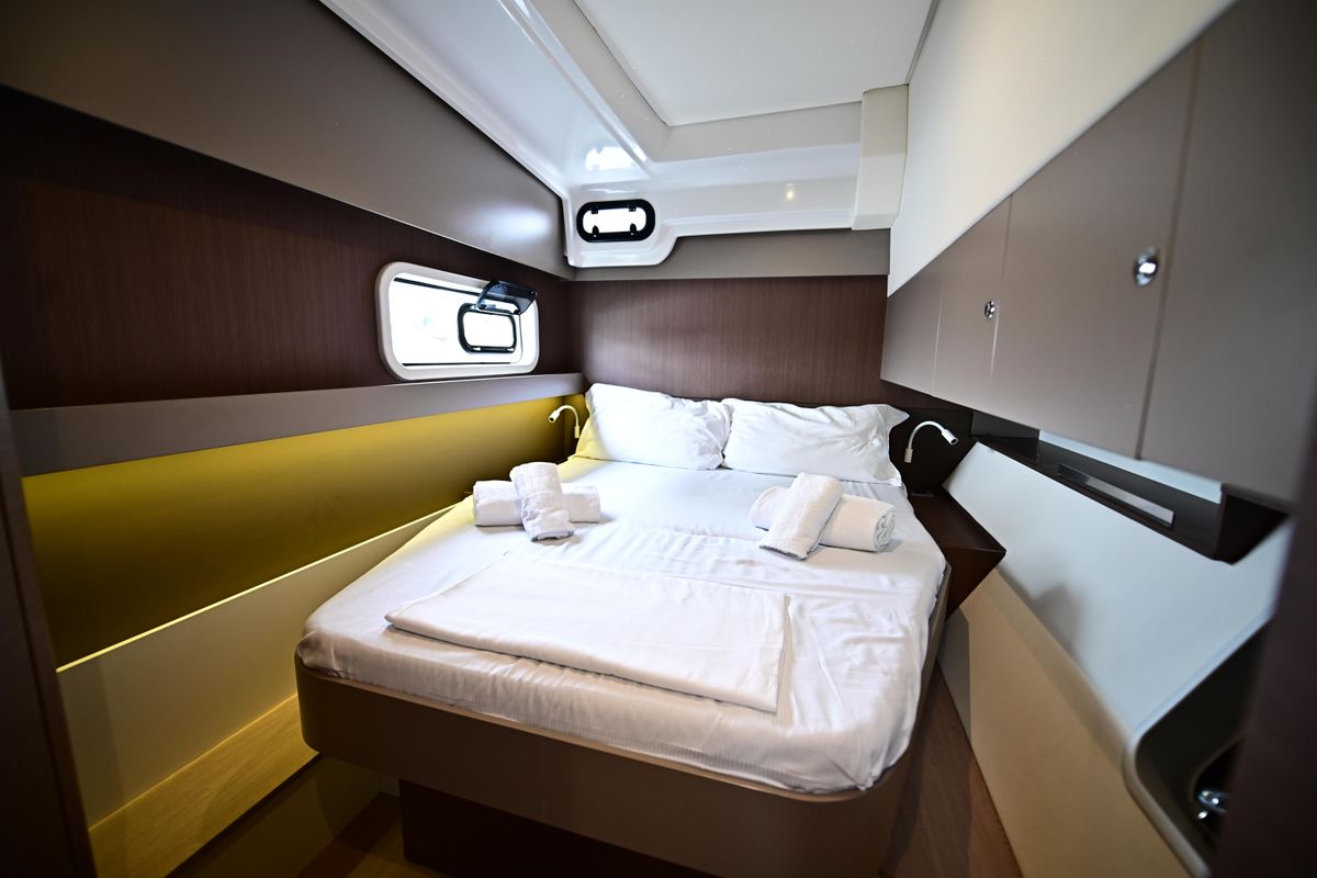 Galley of Perrito Caliente, a Bali Catspace catamaran at Tonnarella, Italy