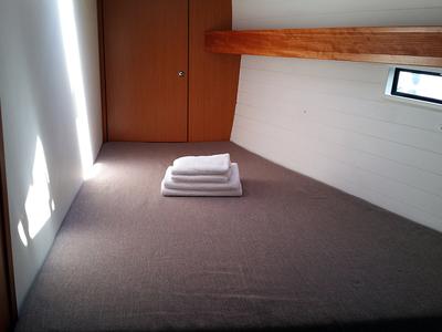 Cabin on Silver Cloud, a Bavaria Cruiser 50 sailboat at Llucmajor, Spain