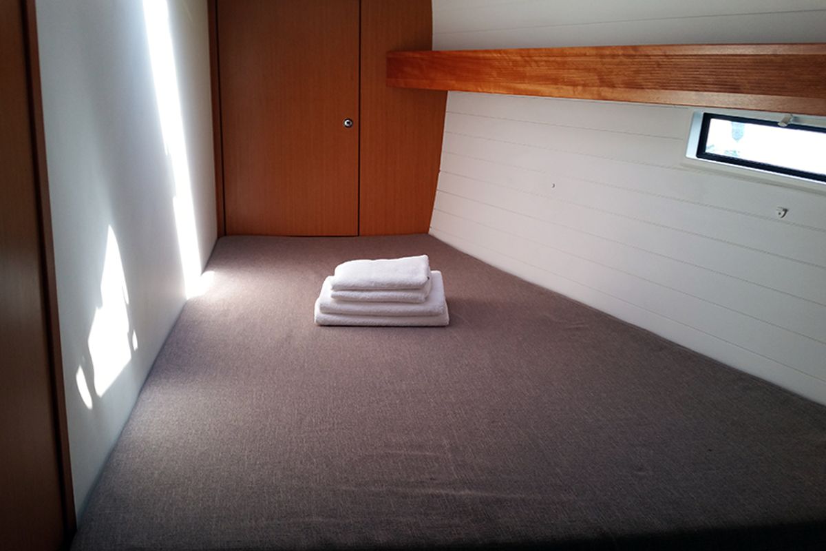 Cabin on Silver Cloud, a Bavaria Cruiser 50 sailboat at Llucmajor, Spain