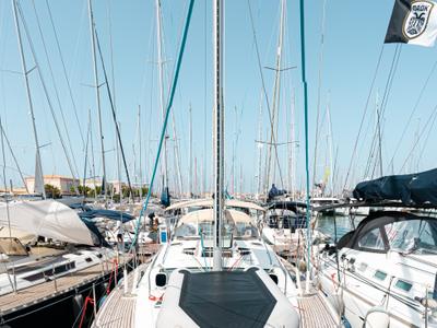 Deck of EVITA Boat location in LEFKAS MARINA, D-marin, a Jeanneau Sun Odyssey 49DS sailboat at Municipal Unit of Lefkada, Gr…