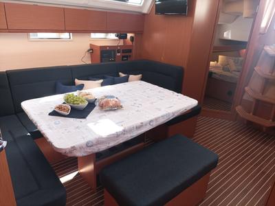 Salon of Pluton, a Bavaria Cruiser 46 sailboat at Split, Croatia