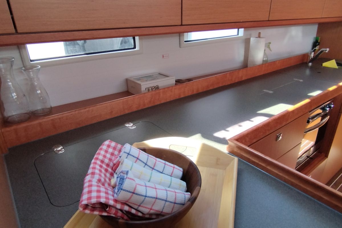 Galley of Pluton, a Bavaria Cruiser 46 sailboat at Split, Croatia
